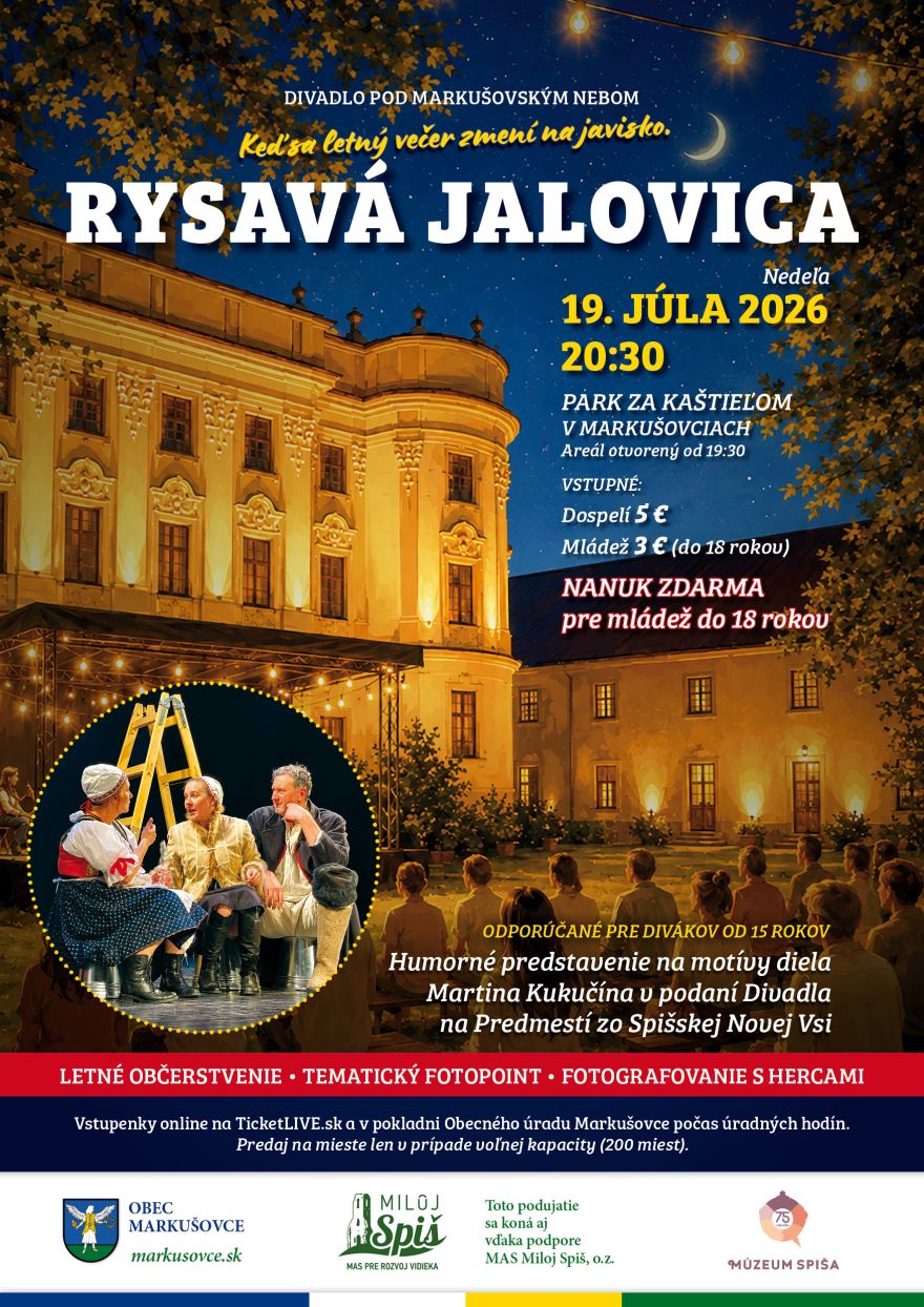Divadlo pod markušovským nebom – Rysavá jalovica | Markušovce - 19. júl 2026