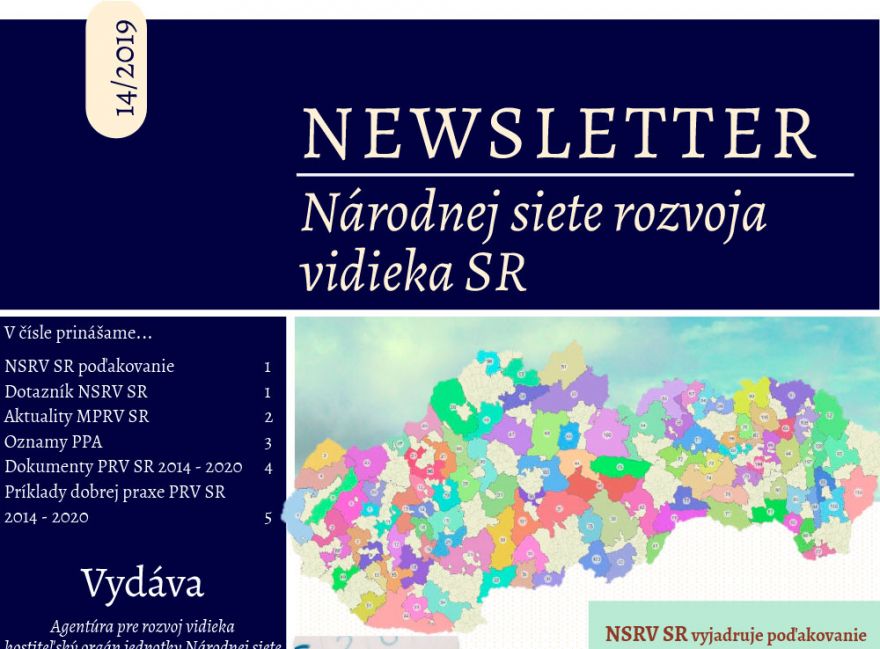 NEWSLETTER Národnej siete rozvoja vidieka SR | 14/2019
